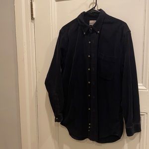Eddie Bauer Vintage Black Corduroy Button Down